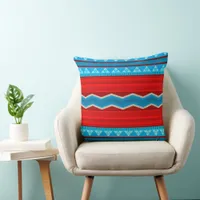 Southwest River Canyon Red and Turquoise Throw Pillow