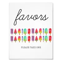 Cute Colorful Popsicle Party Favors Sign