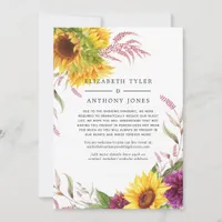 Summer Sunflower Reduced Wedding Guest List Announcement