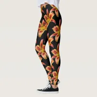 Elegant Yellow Pink Daylilies Leggings