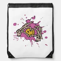 Skeleton Hand Heart Show Classic Style Drawstring Bag