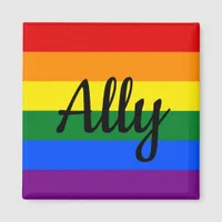 Ally | Rainbow Pride Flag Magnet