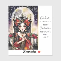 Enchanting Goth Fairy Christmas Sticker