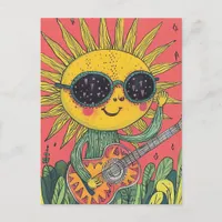 Adorable Musical Sunshine Postcard