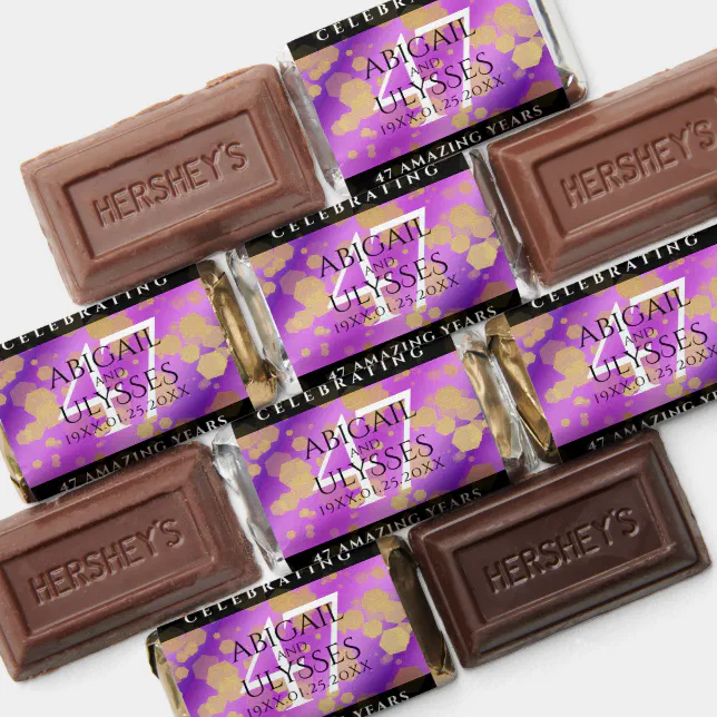 Elegant 47th Amethyst Wedding Anniversary Hershey's Miniatures