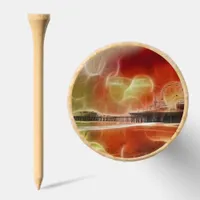 Colorful abstract Santa Monica Pier Golf Tees