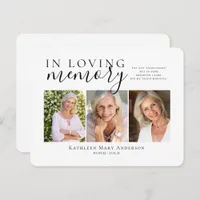 In Loving Memory Photo Memorial Thank You Card