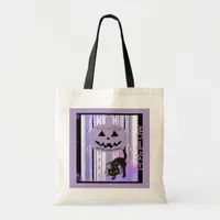Get the Candy Rolling Purple Halloween Cat Bag
