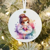 Pretty Little Ballerina Personalized Christmas Metal Ornament