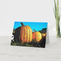 Halloween Pumpkin Patch in Daytime Card