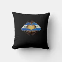 El Salvador And Nicaragua Heart Hands Minimal Throw Pillow