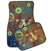 Personalized Steampunk Rusty Clockwork Gears Car Floor Mat