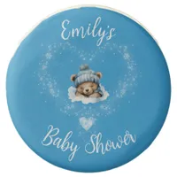 Snow Excited Blue Teddy Bear Baby Shower Chocolate Covered Oreo