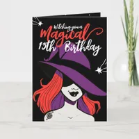 Gothic Cartoon Witch Magical 13th Birthday Card