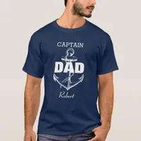 Captain Dad Nautical Anchor Personalized T-Shirt