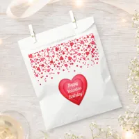 Valentine Birthday Red Confetti Hearts  Favor Bag