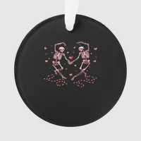 Skeletons Holding Hands Heart Valentines Day Desig Ornament