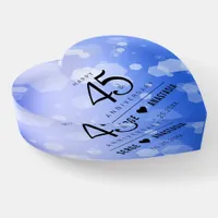 Elegant 45th Sapphire Wedding Anniversary Paperweight