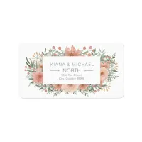 Watercolor Bouquet Wedding Blush ID654 Label