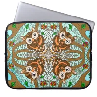 Hand Drawn Art Owl Mandala  Laptop Sleeve