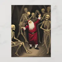 Spooky Party with Santa and the Skeletons Postcard
