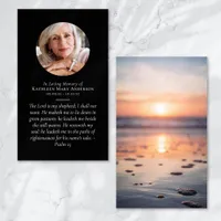 Sunset Ocean Memorial Prayer Card