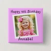 Happy Birthday Personalized Photo Button