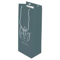 50 and Fabulous Modern Script Wine Gift Bag