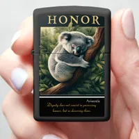 Honor Resides in Koala’s Tranquility Zippo Lighter