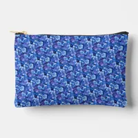 Watercolor Style Pansies Blue Purple Floral Small Accessory Pouch