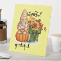 Thankful & grateful pedestal sign