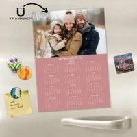 2025 Modern Rose Gold Pink Photo Calendar