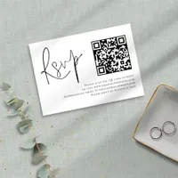 Minimalist Script QR Code Wedding RSVP