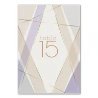 Modern Contemporary Geometric Mushroom Violet Table Number