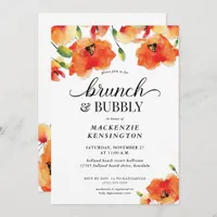 Golden Poppy Brunch Bubbly Bridal Shower Invitation