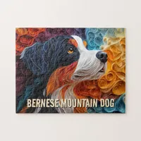 Bernese Mountain Dog Paper Quilling Art Portrait Jigsaw Puzzle