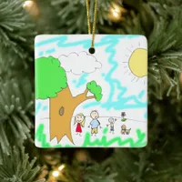 Add Your Child's Artwork to this  Ceramic Ornament