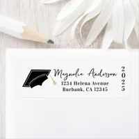 2025 Graduation Cap Return Address Labels