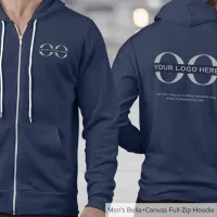 Business Logo Navy Blue Hoodie