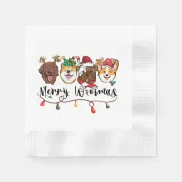 Merry Woofmas Typography Paper Napkin