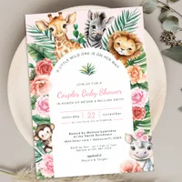 Jungle Safari Baby Shower Couples Party Invitation