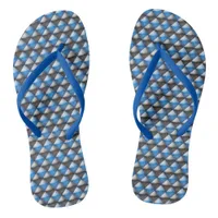 Flip Flops - Blue and Black Diamond Shapes
