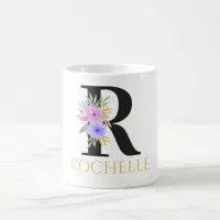 Watercolor Floral Monogram Coffee Mug