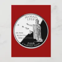 Hawaii State Faux Quarter Postcard