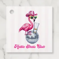 Hottie Shots Club Disco Flamingo Bachelorette Favor Tags