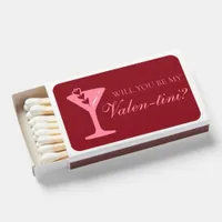 Heart Martini Valentine's Day Funny Red and Pink  Matchboxes