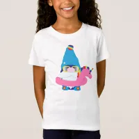 Summer Gnome in Unicorn Beach Ring T-Shirt