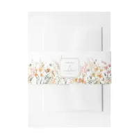 Sunny Wildflower Wedding Border ID1023 Invitation Belly Band