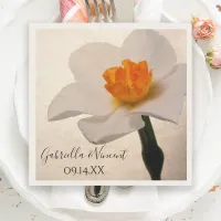 White Spring Daffodil Wedding Napkins