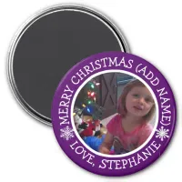 Personalized Photo Christmas Snowflakes Magnet